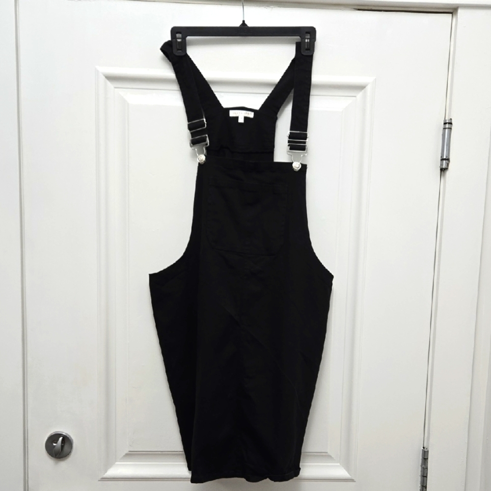 Black Denim Overall Dress Waist 21